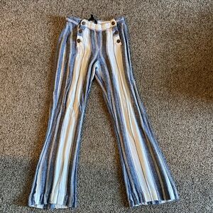 Blue and White Pinestripe Trousers